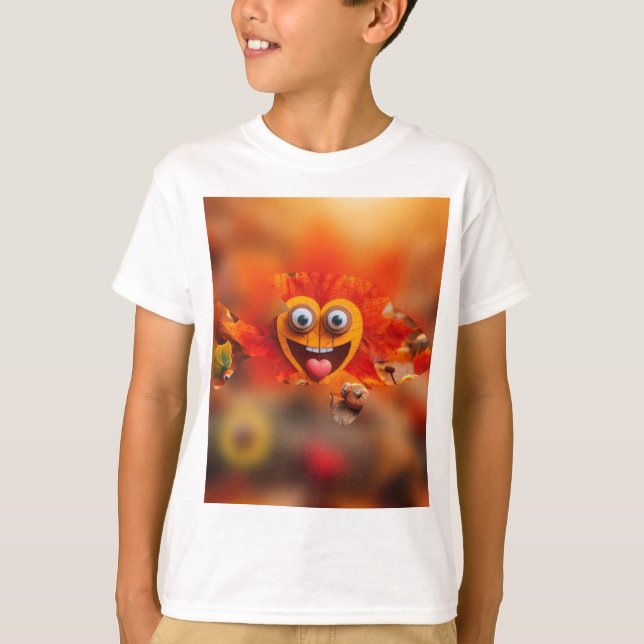 "Höstårens lekfull Dance of Kärlek" T Shirt (Framsida)