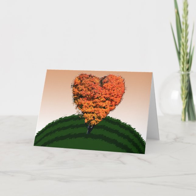 Höstårskort Kärlek Träd Kort (Framsida)