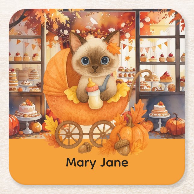 Höstbabyskor för klumpor underlägg papper kvadrat (Framsidan)