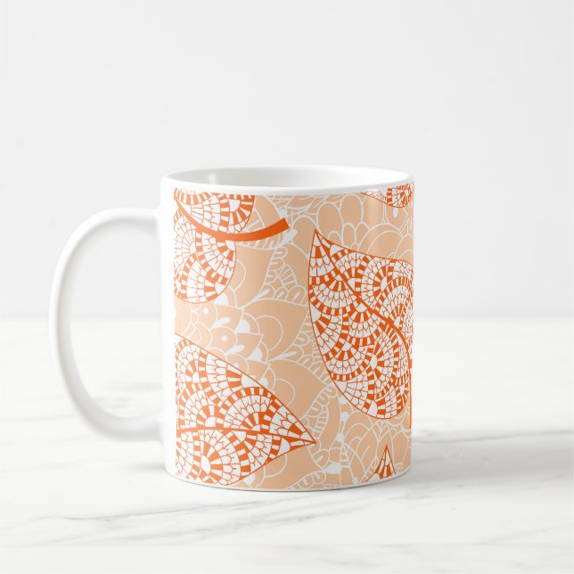 Höstbakgrund. Löv, sömlös mönsterbakgrund Kaffemugg (Vänster)