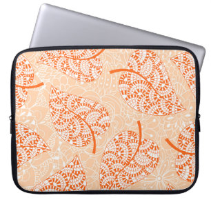 Höstbakgrund. Löv, sömlös mönsterbakgrund Laptop Fodral