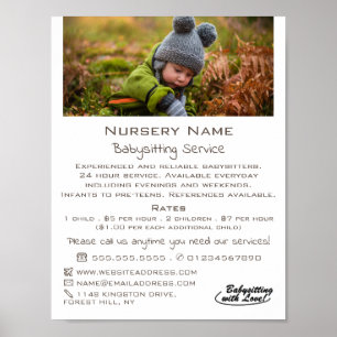 Höstbarn, barnvakt, daghem, neursery Advert Poster