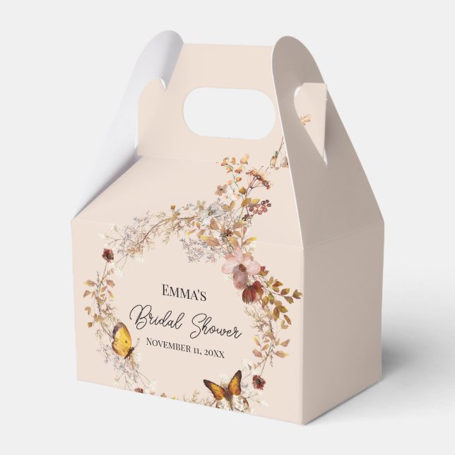 Höstbeige Vildblomma Akvarellpresentförpackning Presentaskar (Framsidan Sidan)