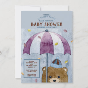 Höstbjörn Baby Shower Inbjudan