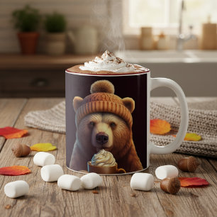 Höstbjörn Thanksgiving Pumpkin Spice Hett Cocoa Två-Tonad Mugg
