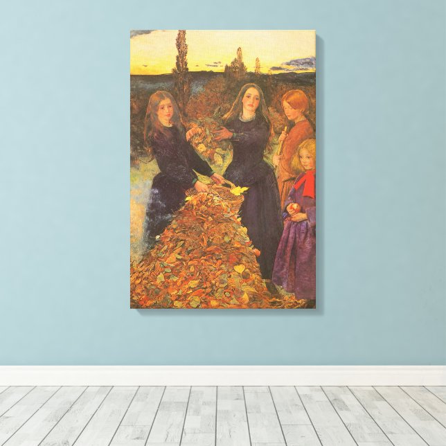 Höstblad av Sir John Everett Millais Canvastryck (Insitu (trägolv))