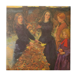 Höstblad av Sir John Everett Millais Kakelplatta