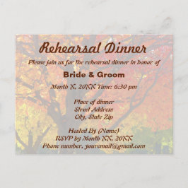 Höstblad Bröllopsrepetition Middag Kort