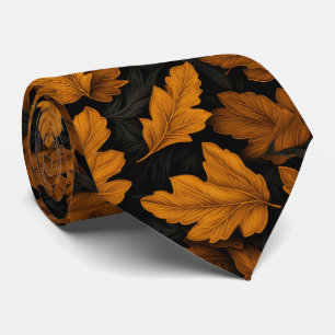 Höstblad Brun Och Orange Lövverk Slips