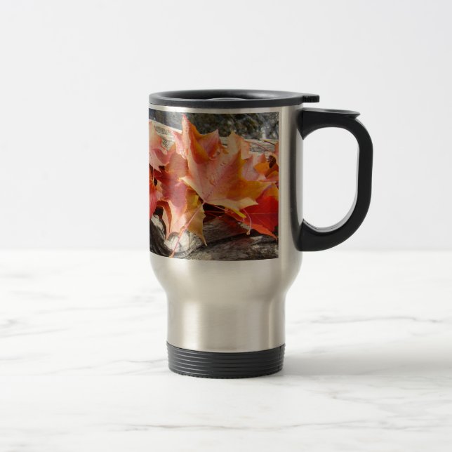 Höstblad Faller Kaffe Koppar gåvor Drivved (Höger)