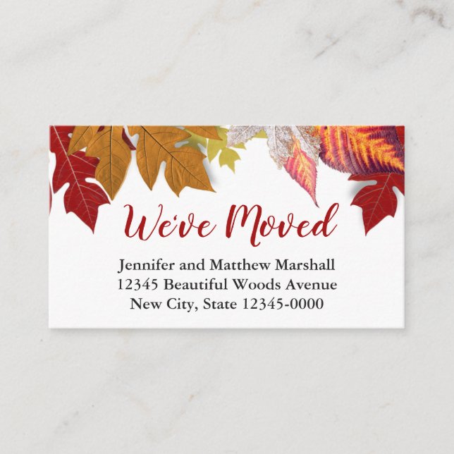 Höstblad Flyttmeddelande Tilläggskort (Framsida)