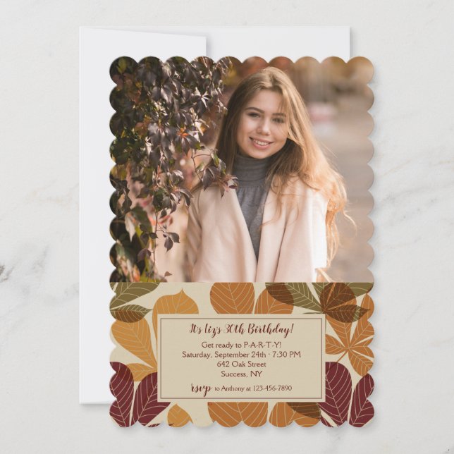 Höstblad Foto 2 Inbjudan (Framsida)