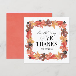 Höstblad Ger Tacksägelse Thanksgiving-kort Inbjudningar