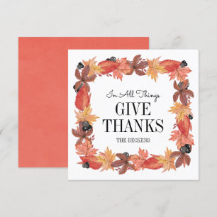Höstblad Ger Tacksägelse Thanksgiving-kort Inbjudningar
