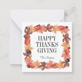 Höstblad Glad Thanksgiving-kort Anteckningskort
