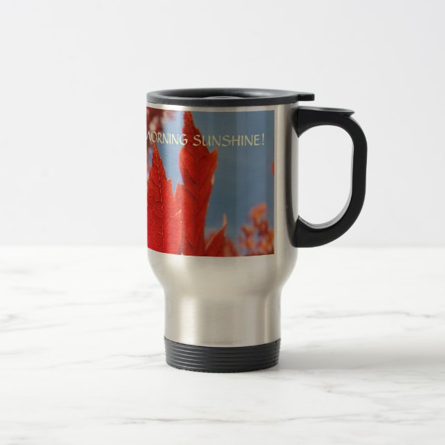 Höstblad God Morgon Solsken! Kaffe Muggar (Höger)