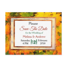 Höstblad Höstbröllop Spara Datum