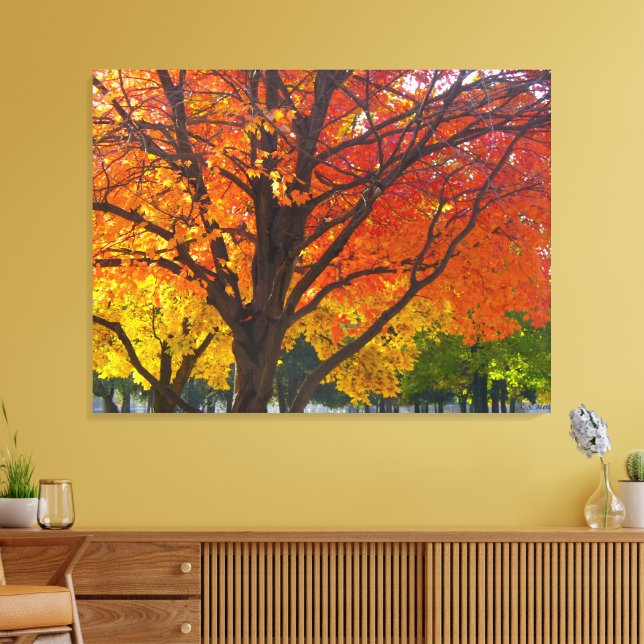 Höstblad i gult och orange Foto Canvastryck (Insitu (Vardagsrum))
