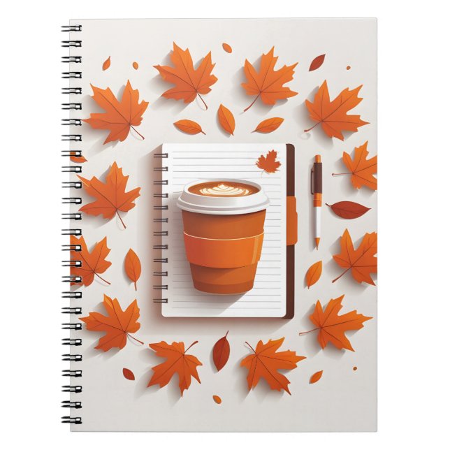 Höstblad & Kaffe Spiralanteckningsbok Anteckningsbok (Framsidan)