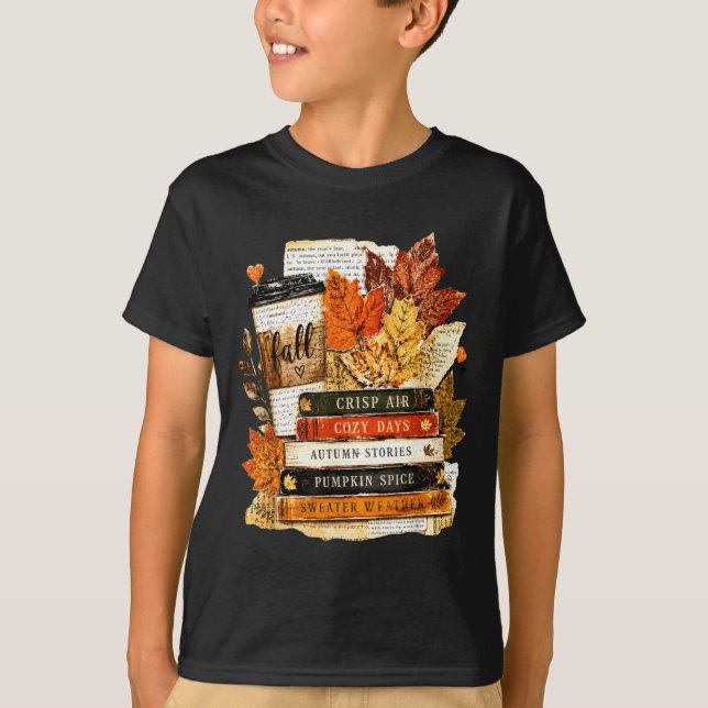 Höstblad Knastrig Luft Mysiga Dagar Höstberättelse T Shirt (Framsida)