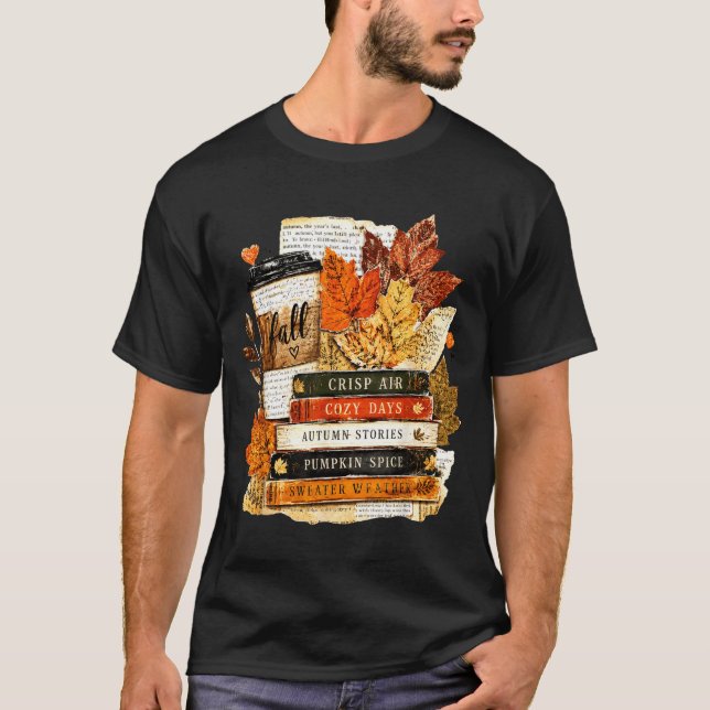 Höstblad Knastrig Luft Mysiga Dagar Höstberättelse T Shirt (Framsida)