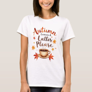 Höstblad & Lattes Tack - Akvarell Mysig T Shirt
