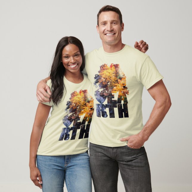 Höstblad med flod tee shirt (Unisex)