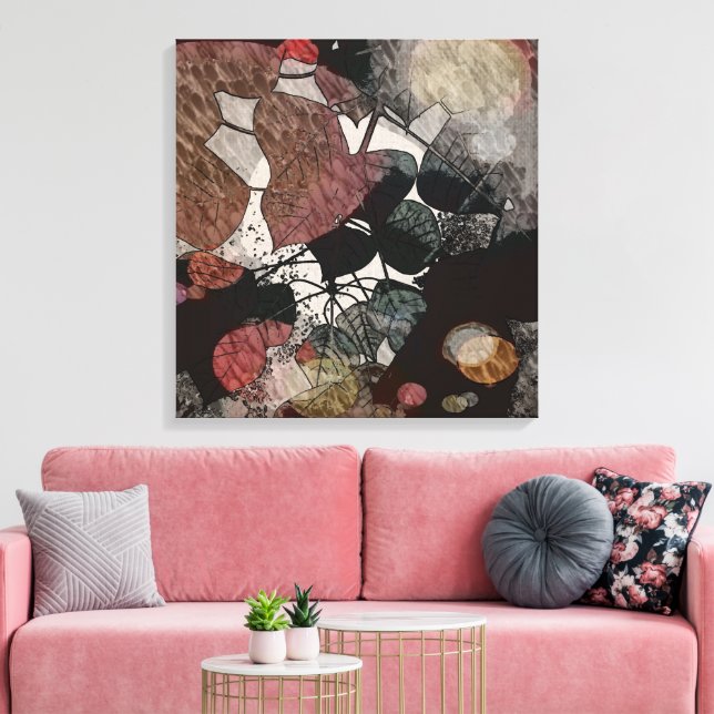 Höstblad Modern konst Canvastryck (Insitu (Vardagsrum))