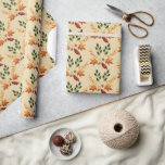 Höstblad och ekollon presentpapper<br><div class="desc">Vackert ljust gult presentpapper med ett generiskt hösttema . Passar till alla tillfällen . 
© ArianeC Illustrations-All rights reserved</div>