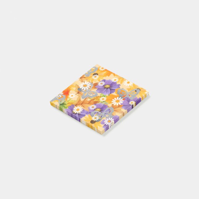 Höstblad och fjärilar  post-it block (Vinklad)