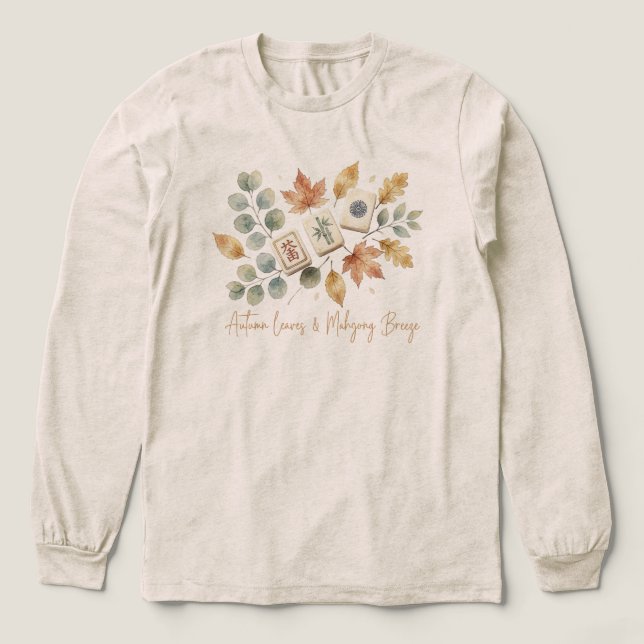 Höstblad och Mahjong-bris Vintage  T Shirt (Design framsida)