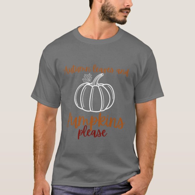 Höstblad och pumpor t shirt (Framsida)