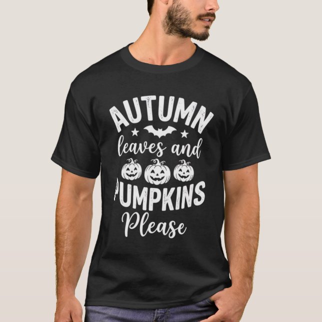 Höstblad och pumpor tack_1 t shirt (Framsida)