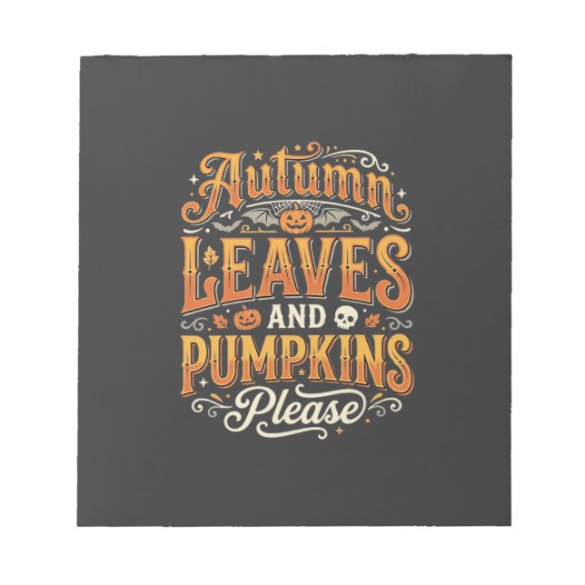 Höstblad och pumpor tack Halloween-design Anteckningsblock (Framsida)