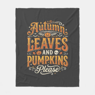 Höstblad och pumpor tack Halloween-design Fleecefilt