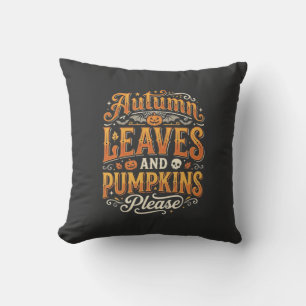 Höstblad och pumpor tack Halloween-design Kudde