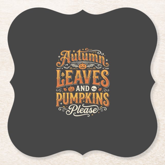 Höstblad och pumpor tack Halloween-design Underlägg Papper (Framsida)