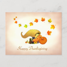Höstblad & Överflödets Horn Thanksgiving-kort Vykort