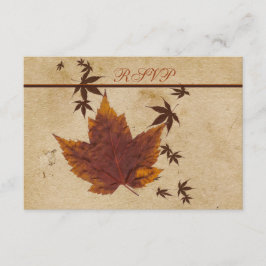 Höstblad på åldrande FAUX-papper svarsbrevskort OSA Kort