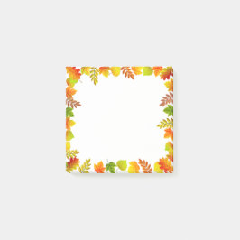 Höstblad på vitt post-it block