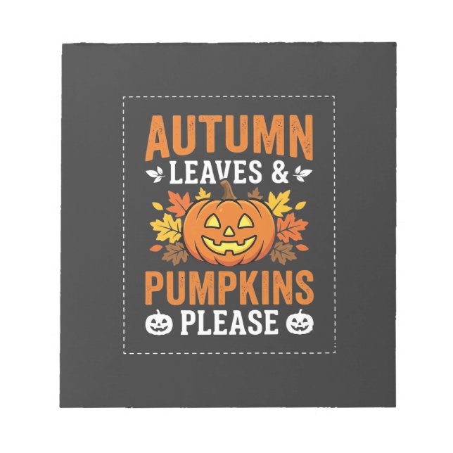 Höstblad Pumpa Halloween-design Anteckningsblock (Framsida)