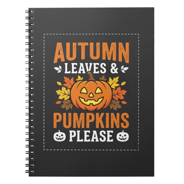 Höstblad Pumpa Halloween-design Anteckningsbok (Framsidan)