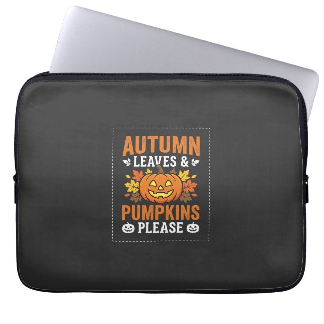 Höstblad Pumpa Halloween-design Laptop Fodral (Framsidan)