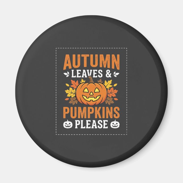 Höstblad Pumpa Halloween-design Magnet (Framsidan)