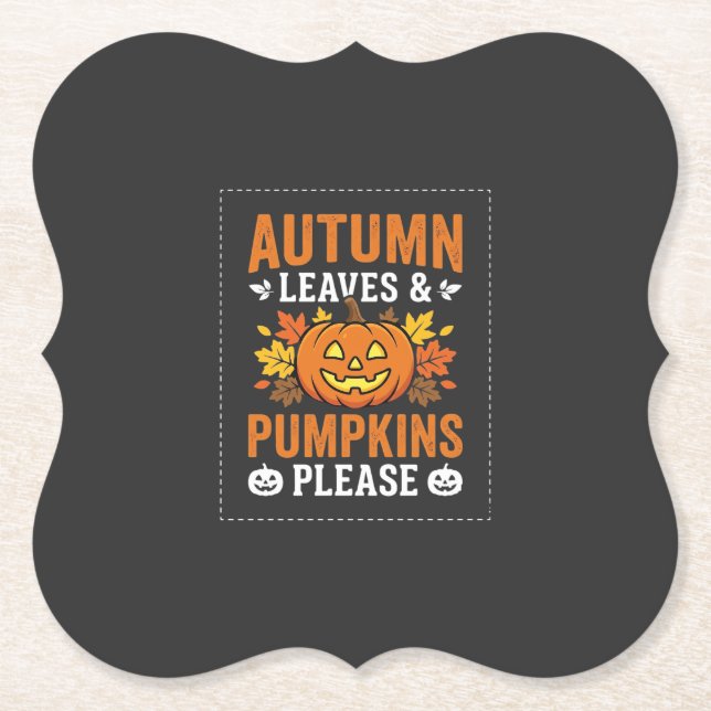 Höstblad Pumpa Halloween-design Underlägg Papper (Framsida)