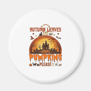 Höstblad Pumpa Snälla Halloween Spökhus Magnet
