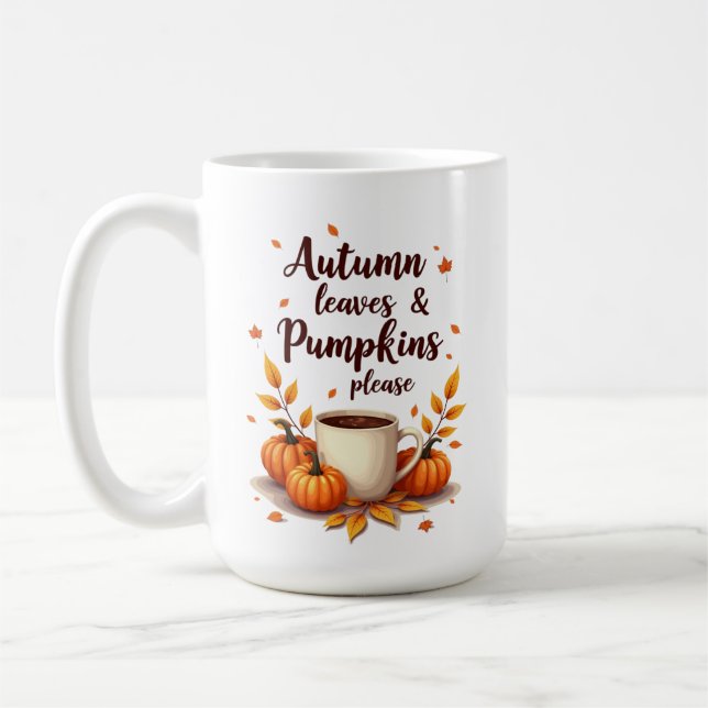 Höstblad & Pumpa Tack Kaffemugg (Vänster)
