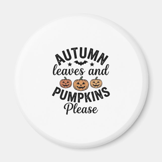 Höstblad Pumpa Välkommen Vintage Halloween-dekor Magnet (Framsidan)