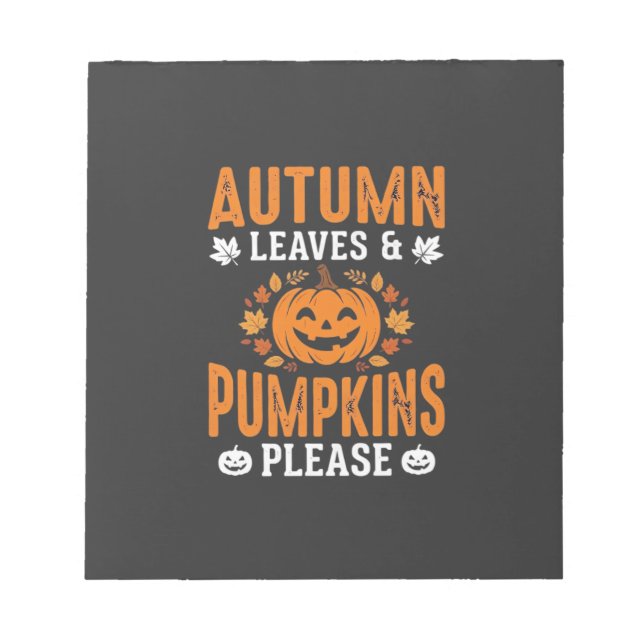 Höstblad Pumpa Vänligen Halloween Pumpa Dekoration Anteckningsblock (Framsida)