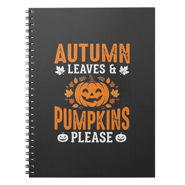 Höstblad Pumpa Vänligen Halloween Pumpa Dekoration Anteckningsbok (Framsidan)